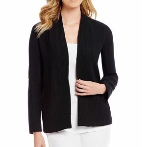 Eileen Fisher Black Stretch Ridges Boxy Jacket